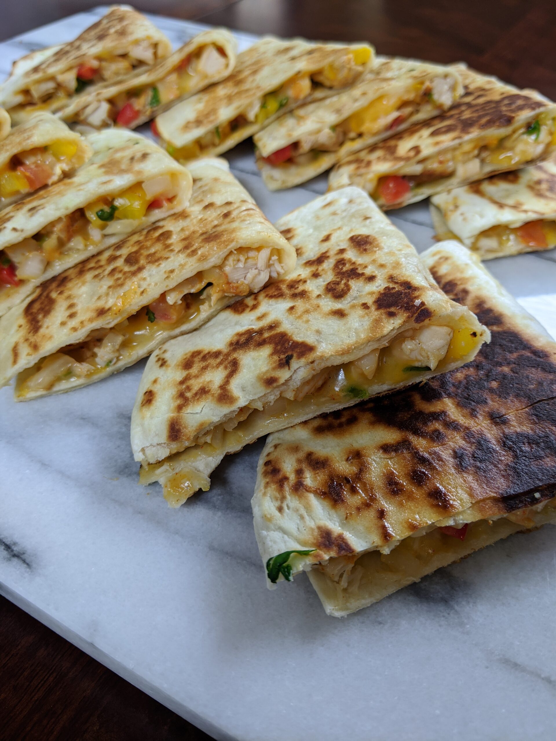 Loaded Chicken Quesadilla | Bake With A Grain Of Salt